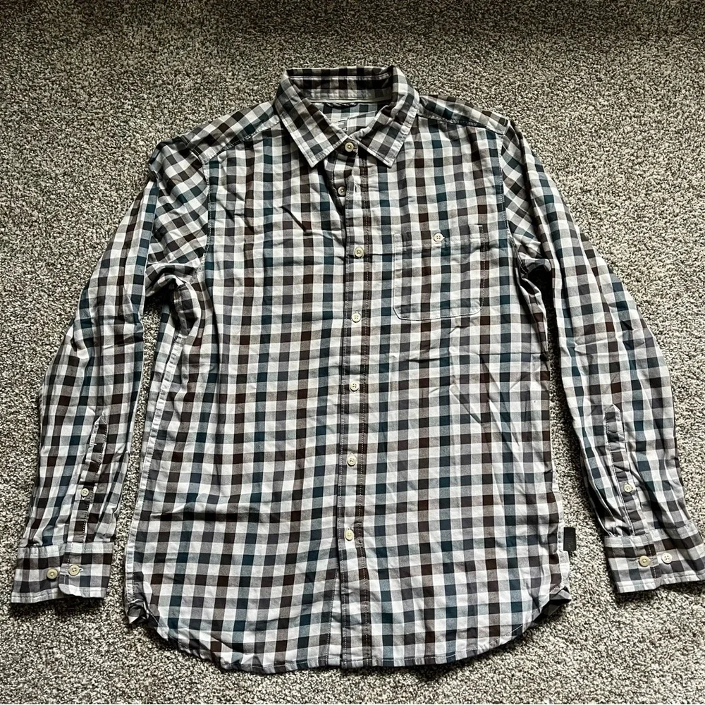 The North Face Grey‎ Plaid Long Sleeve Button Up Mens M